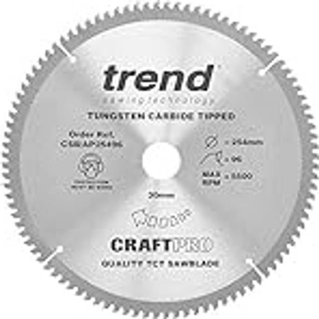 CraftPro TCT Aluminium & Plastic Worktop Sawblade, 260mm Diameter, 30mm Bore, 96 Teeth, 2.8mm Kerf, -6 Hook, CSB/AP26096