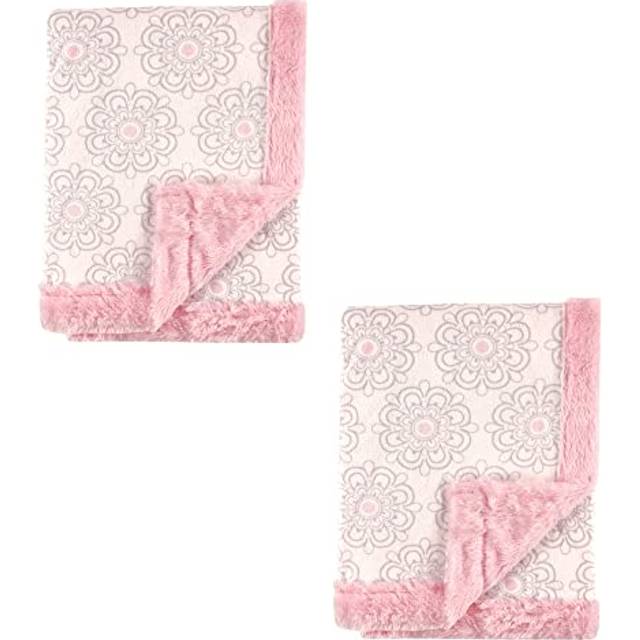 Hudson Baby Unisex Baby Plush Blanket with Furry Binding and Back  Mod