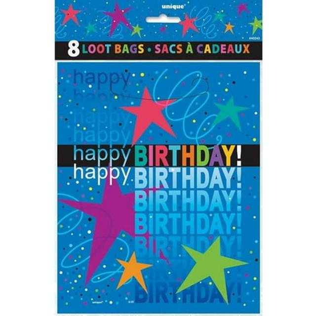 Unique Party Cosmic Birthday Party Bags (Pack of 8) - Multicoloured - one size