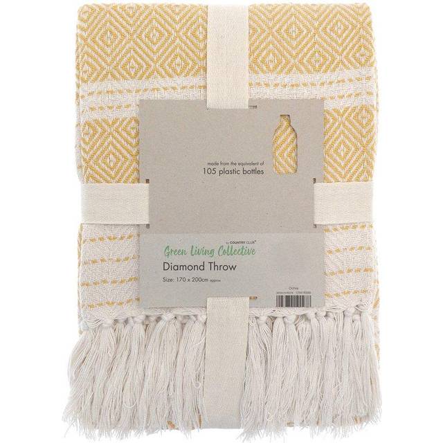 Country Club PET Throw, Diamond Ochre 170 x 200cm