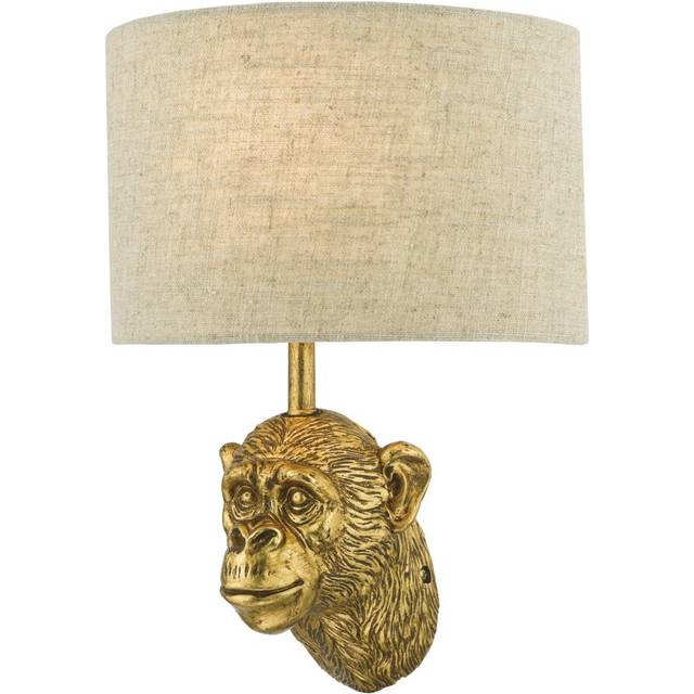 Dar Lighting Group Dar RAU0735 Raul Monkey Wall Light Gold With Natura