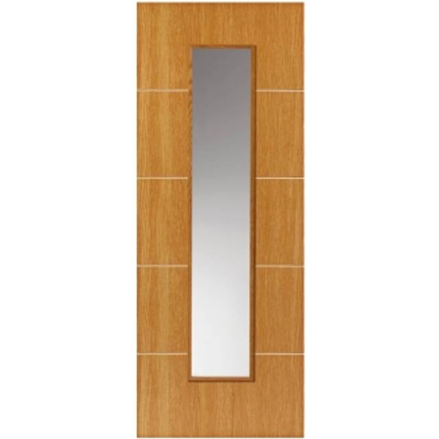 JB Kind Louvre Oak Glazed Internal Door 1981 x 686mm - JB Kind Doors - Brown - 198.1 x 68.6 x 3.5cm