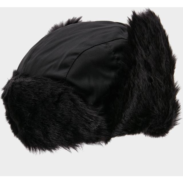 Women's Furry Trapper Hat, Black - One Size