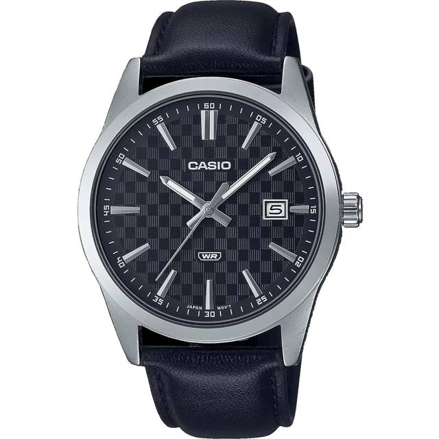 Casio Analog Leather Strap Black Dial Quartz MTP-VD03L-1A MTPVD03L-1 Men's Watch