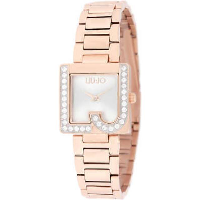 Womens wristwatch liu jo luxury giulia tlj1823 steel gold rose swarovski