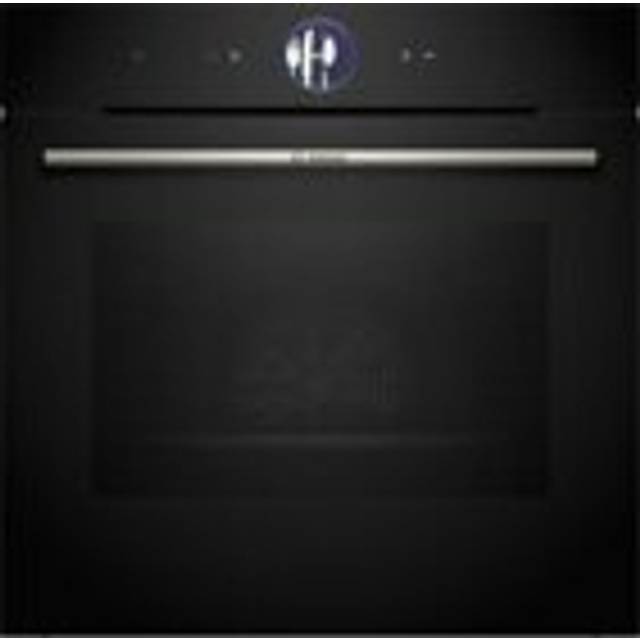 Bosch HBG7363B1, Serie 8 Smarter Einbau-Backofen, 60 x 60 cm, Made in Germany, Schwarz, Schmutzabweisend & Selbstreinigend, Air Fry, Bosch Assist Automatik, 4D Heißluft, Farb-Touchscreen & Bedienring