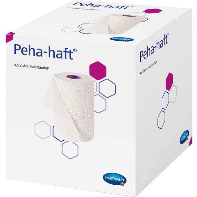 Kohesiv fixeringsbinda Peha-haft - 8cmx20m vit latexfri