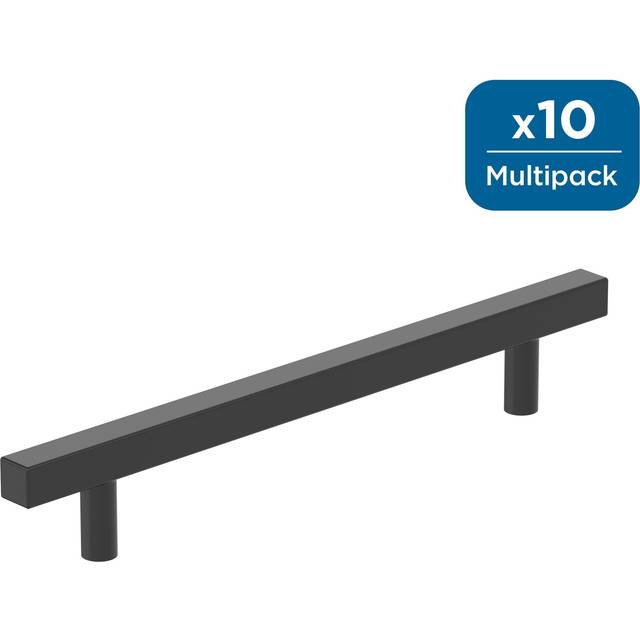 Amerock 10BX37178MB | Matte Black Cabinet Pull | 6-5/16 inch (160mm) Center-to-Center | 10 Pack | Bar Pulls Square | Furniture Hardware