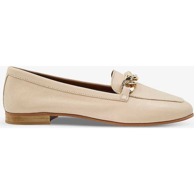 Dune London Womens Ladies Goldsmith - Chain Trim Leather Loafers - Beige Leather (archived) - Size UK 3