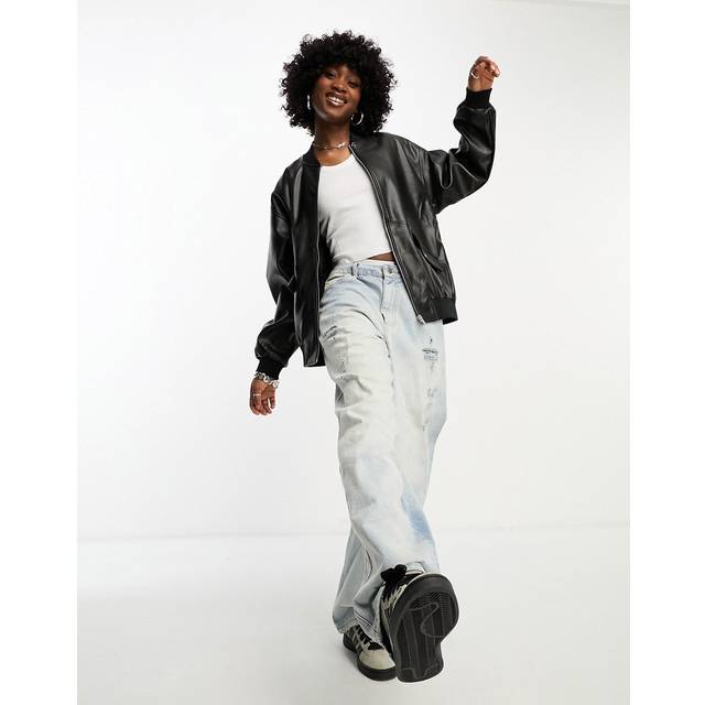 Noisy may dam NMRONJA oversize PU bomberjacka NOOS jacka, svart, S, svart, S