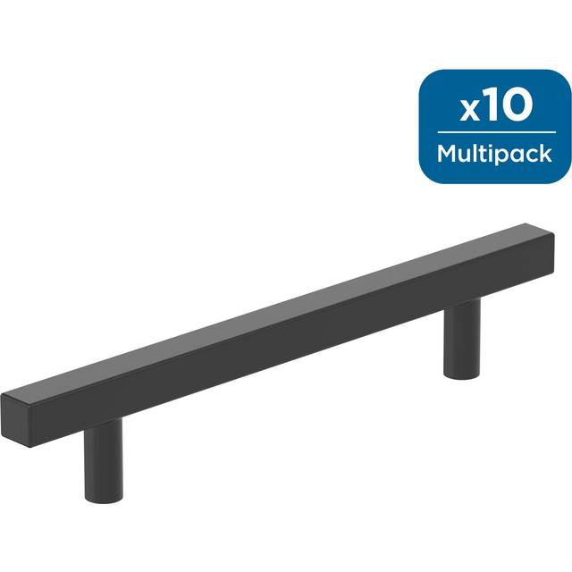 Amerock 10BX37177MB | Matte Black Cabinet Pull | 5-1/16 inch (128mm) Center-to-Center | 10 Pack | Bar Pulls Square | Furniture Hardware