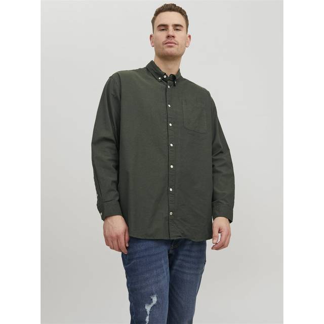 Size 1Xl Mens Jack & Jones Big & Tall Forest Green Oxford Shirt Big & Tall - 1XL