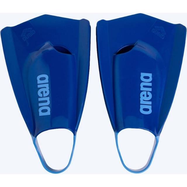 Arena Powerfin Pro II Unisex, vuxna simträningsfenor, män och kvinnor, silikon, simfötter med korta flikar, vänster till höger, anpassade, blå, storlek 4,5–5,5