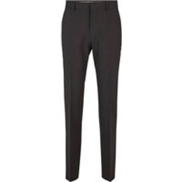 Regular-fit trousers in stretch virgin wool - Dark Grey