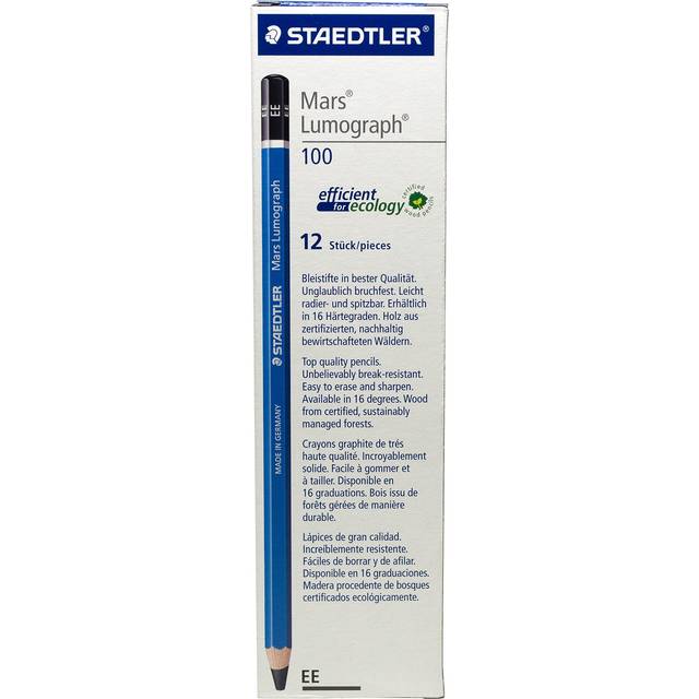 STAEDTLER Mars Lumograph Writing  Drawing  Sketching Pencil Box of 12 EE