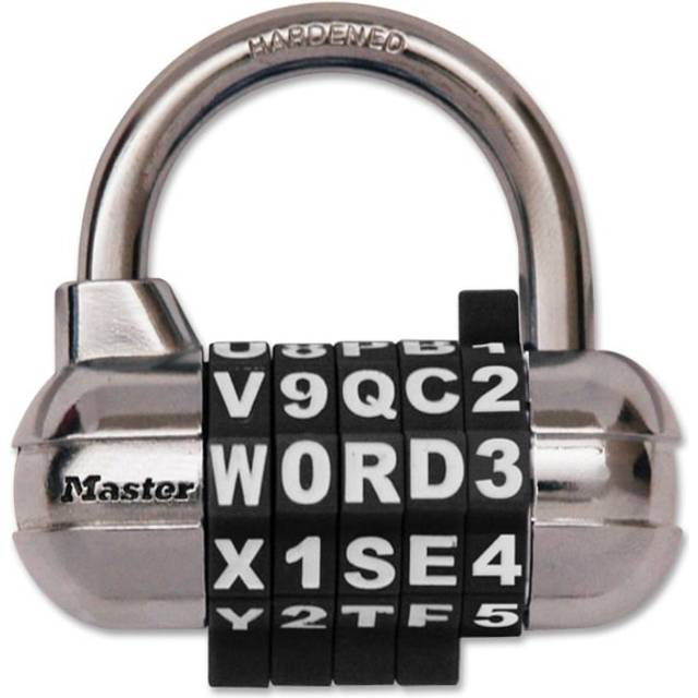 Master Lock Padlock  Set Your Own WORD Combination Lock  2-1/2 in. Wid