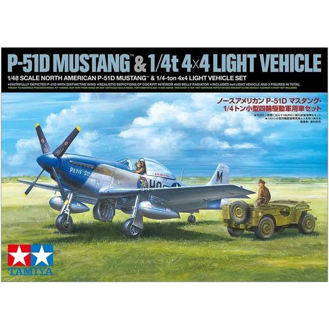 Tamiya North American P-51D Mustang & 1/4 Ton 4X4 1:48 Model Kit