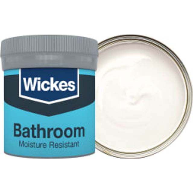 Wickes Bathroom Soft Sheen Emulsion Paint Tester Pot - Frosted White No.135 - 50ml