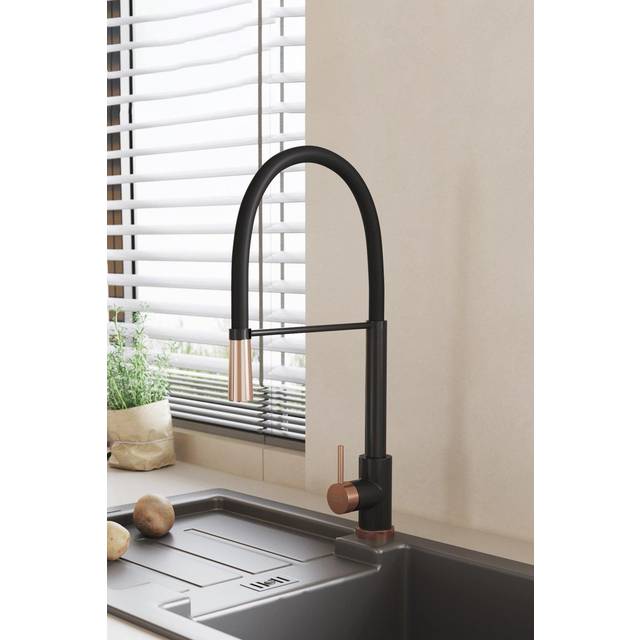 Pull Down Single Lever Mono Kitchen Tap Faucet - Black - One Size