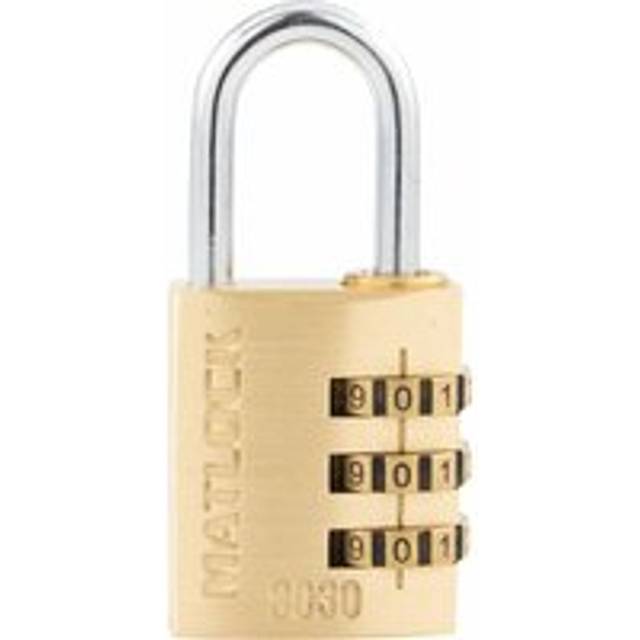 Matlock 30mm Brass Combination Padlock 3 Dials