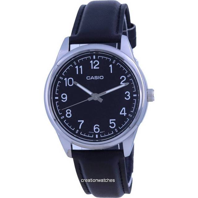 Men's CASIO DRESS Series Minimalistic Retro Small Business Numeric Watch Mens Black Analog MTP-V005L-1B4 - Free