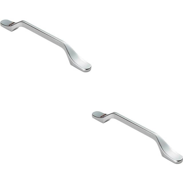 2x Straight Slimline Cupboard Pull Handle 160mm Fixing Centres Polished Chrome