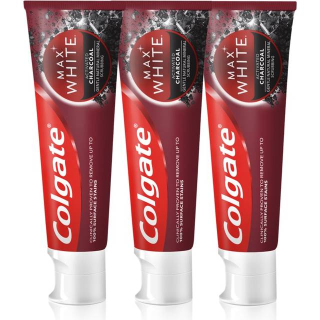 Colgate Max White Charcoal Blekningstandkräm 3 x 75 ml