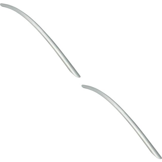 2x Curved Bow Cabinet Pull Handle 408 x 10mm 352mm Fixing Centres Satin Nickel