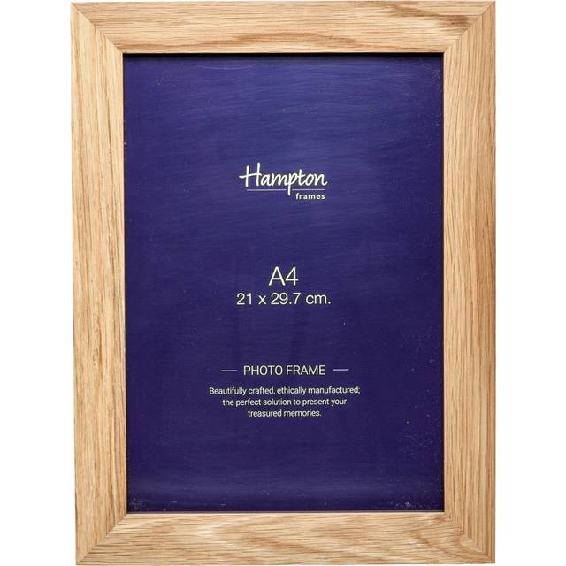 Hampton Frames NEWOAKA4P-FBA New England High Quality Solid Oak Wood A4 (21x30cm) Certificate Photo Frame with Plexi Glass. Beautiful Mortise...