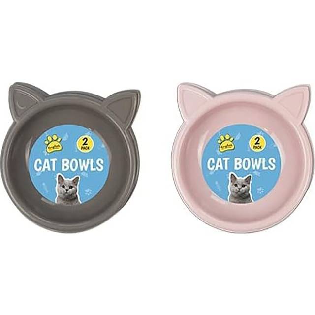 Cat Bowls - 2 Pack Pink and Grey