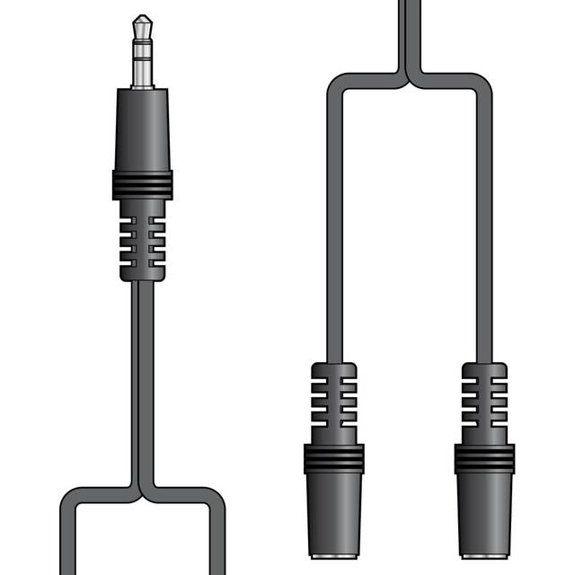 AV:Link 3.5mm Stereo Plug to 2 x 3.5mm Stereo Sockets Splitter Lead 1.2m