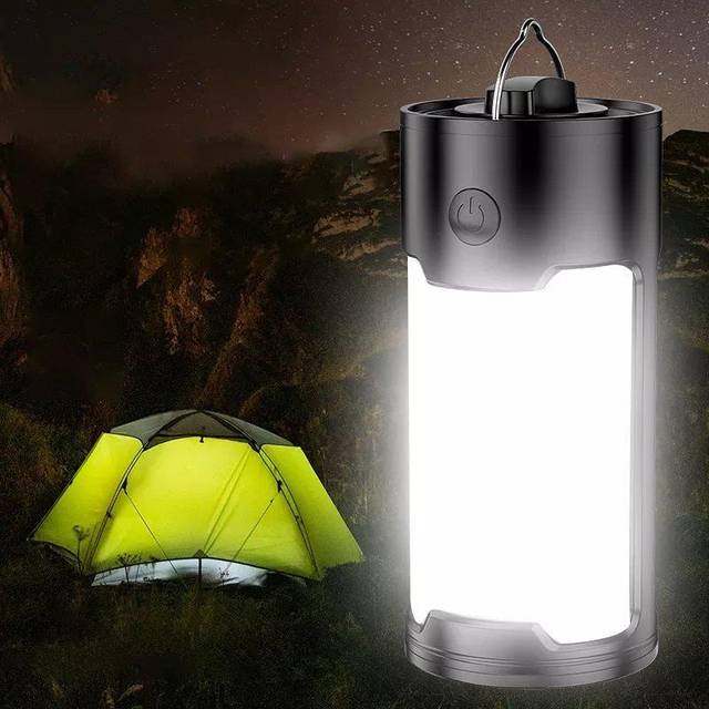 ExtraStar LED Portable Camping Torch Battery Operated Lantern Night Light IP44, Black