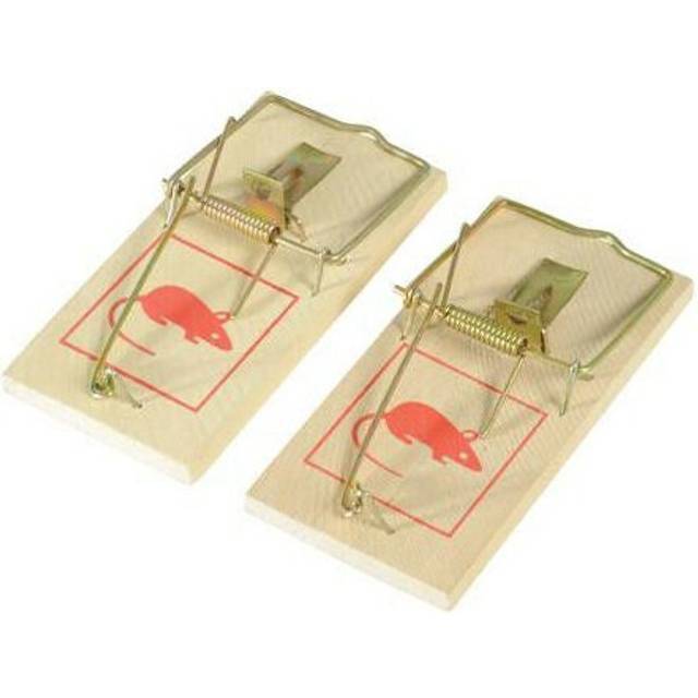 2 Pack Rodent Mouse Traps Classic Treadle Wooden Design Pest Control Catcher