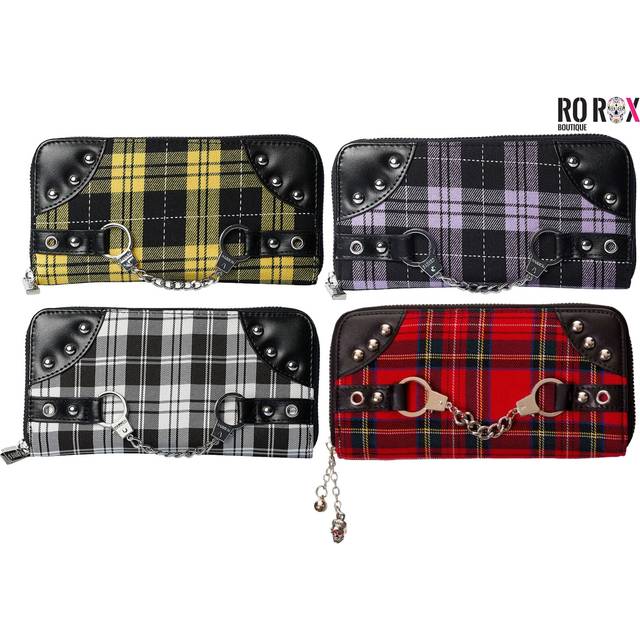 Banned Red Tartan Wallet Wallet black red - Onesize