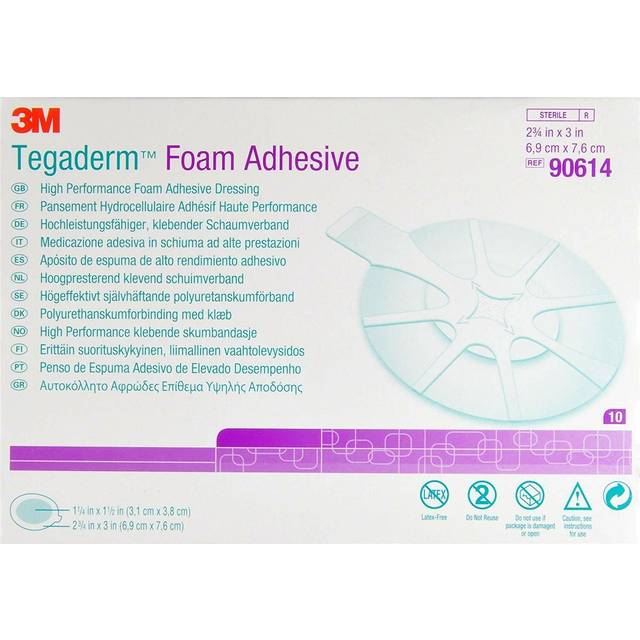 Tegaderm Foam Adhesive Dressings 6.9 x 7.6cm  90614 - 5