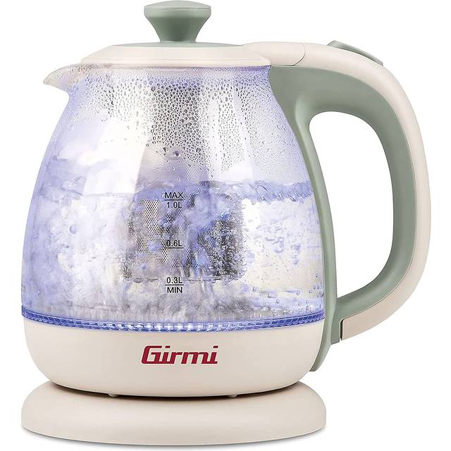 Girmi BL4105 Tisaniera Electric Kettle & Teapot SMALL 1 Litre Glass 1100 W Cream-Green