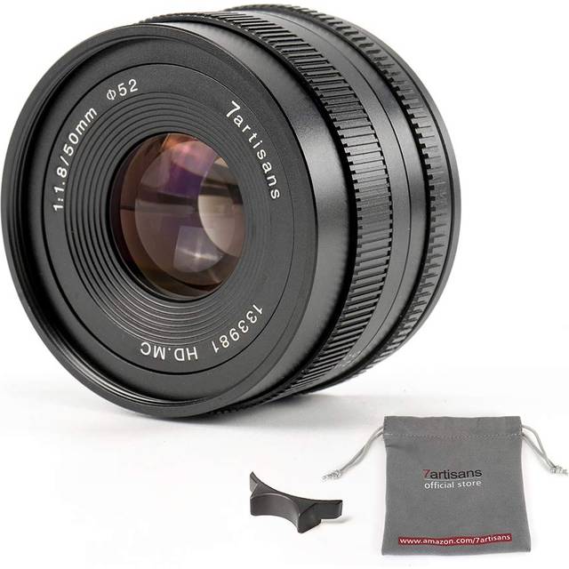 7artisans 50mm F1.8 APS-C Manual Focus Lens Widely Fit for Compact Mirrorless Cameras Canon M1 M2 M3 M5 M6 M10 EOS-M Mount Black Color