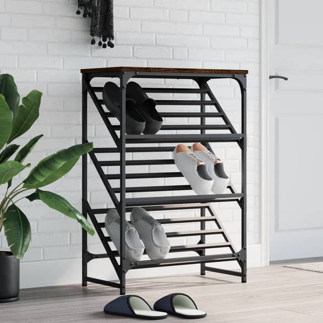 vidaXL Shoe Rack Brown Oak 60x30x85 cm Engineered Wood