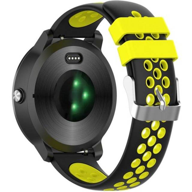 20 mm Garmin Vivoactive 3 klockarmband i silikon med dubbla färger - Svart / Svart