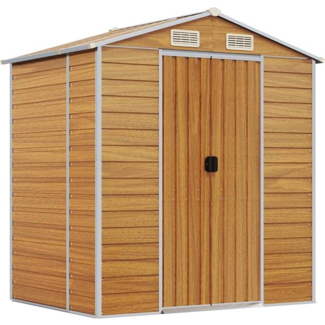 Vidaxl Garden Shed Light Brown 191x130x198 Cm Galvanised Steel