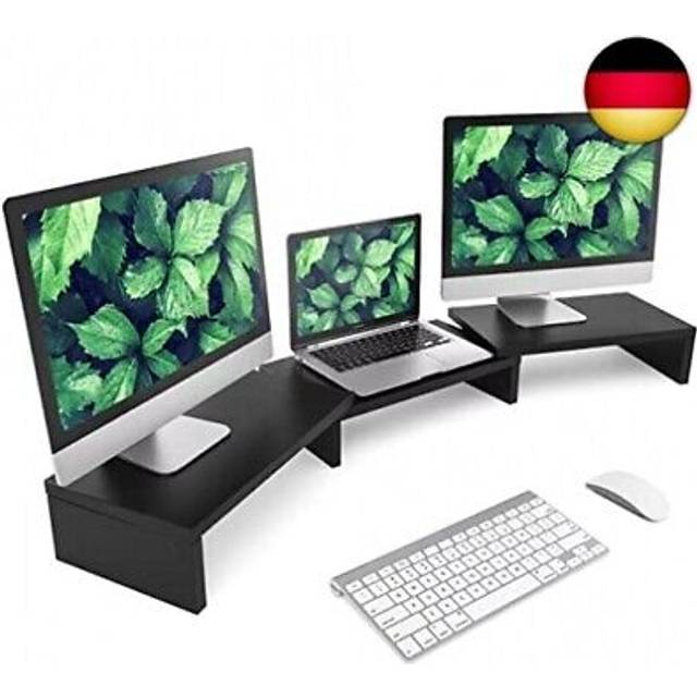Dual monitor stand riser for 2 monitors desktop organizer stand