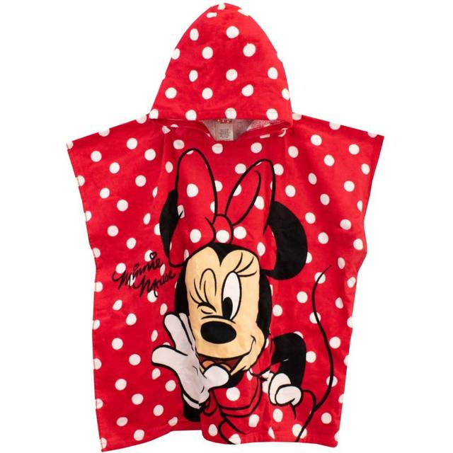 Girls Minnie Mouse Towel Kids Hooded Poncho For Bath Swim or Beach Red One Size