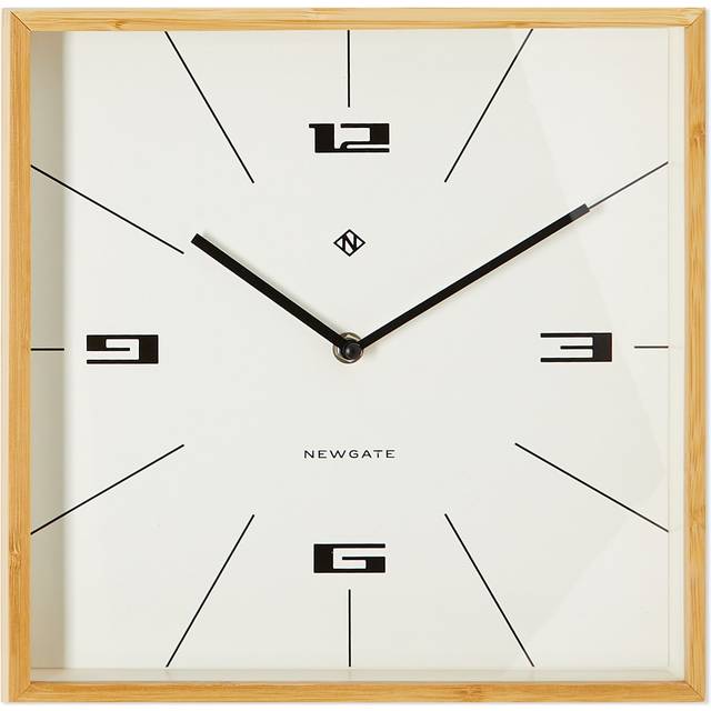 NEWGATE? Fiji Wall Clock In Bamboo - Medium Wall Clocks - Square Clock - Kitchen Clock - Modern Wall Clock - Clocks for Living Room - Office Clock -