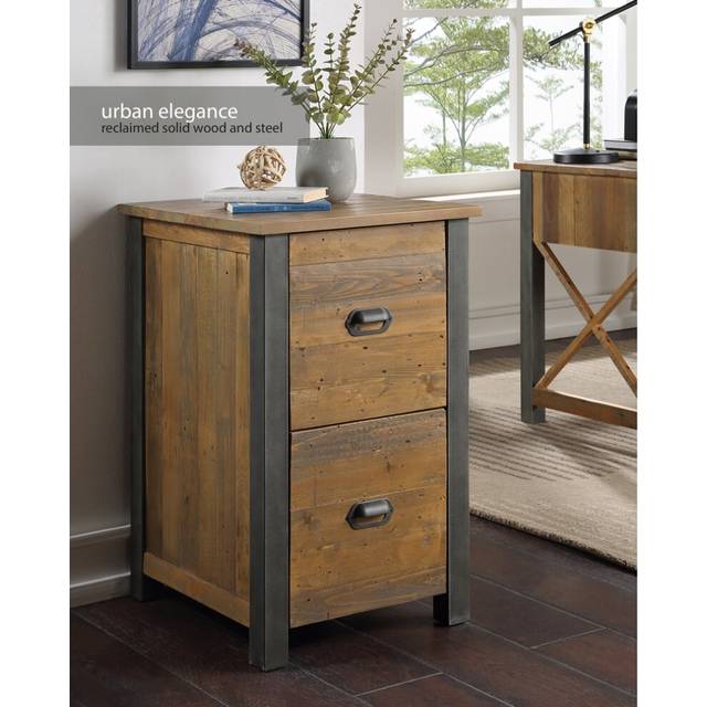 Baumhaus Urban Elegance Reclaimed Two Drawer Filing Cabinet, Brown