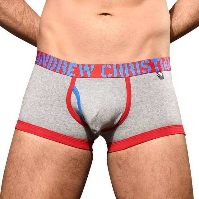 Andrew Christian Almost Naked Fly Tagless Trunks - Heather Grey