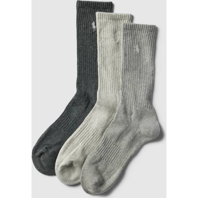 Pack of 3 Pairs of Crew Socks in Cotton Mix - Grey - 39/45 (5.5 to 10)
