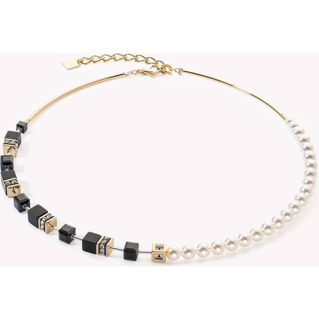 COEUR DE LION GeoCUBE® Precious Fusion Pearls Halskette schwarz-gold