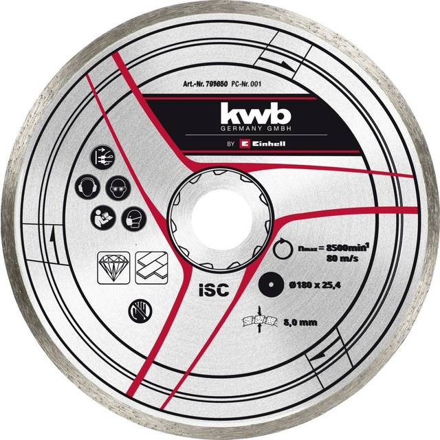 Einhell Tile Saw Diamond Blade 180mm 6mm 25.4mm