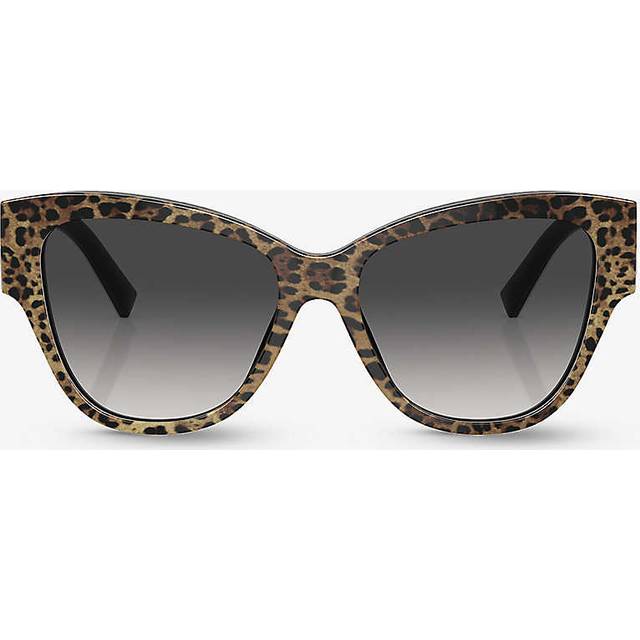 Dolce & Gabbana Kvinna DG4449 31638G Solglasögon Acetat Brun Grå Fjäril Normal Skuggad