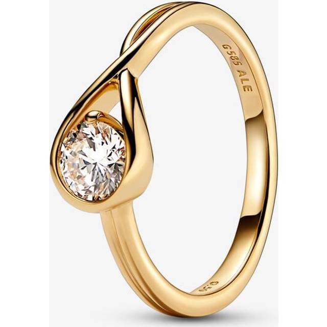 Pandora Infinite 14k Gold Lab-grown Diamond Ring - 14k gold / Lab-grown diamond - Sz. 49 - Clear